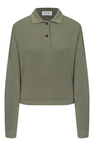 Женский хлопковое поло BRUNELLO CUCINELLI, арт. M19194705