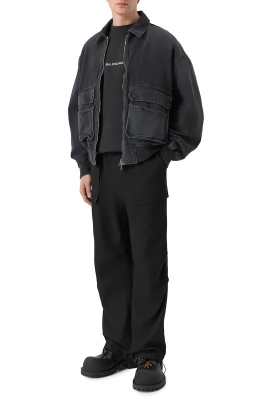 Хлопковая футболка Balenciaga 831305/TSVH4 Чёрный  831305/TSVH4 Фото 2