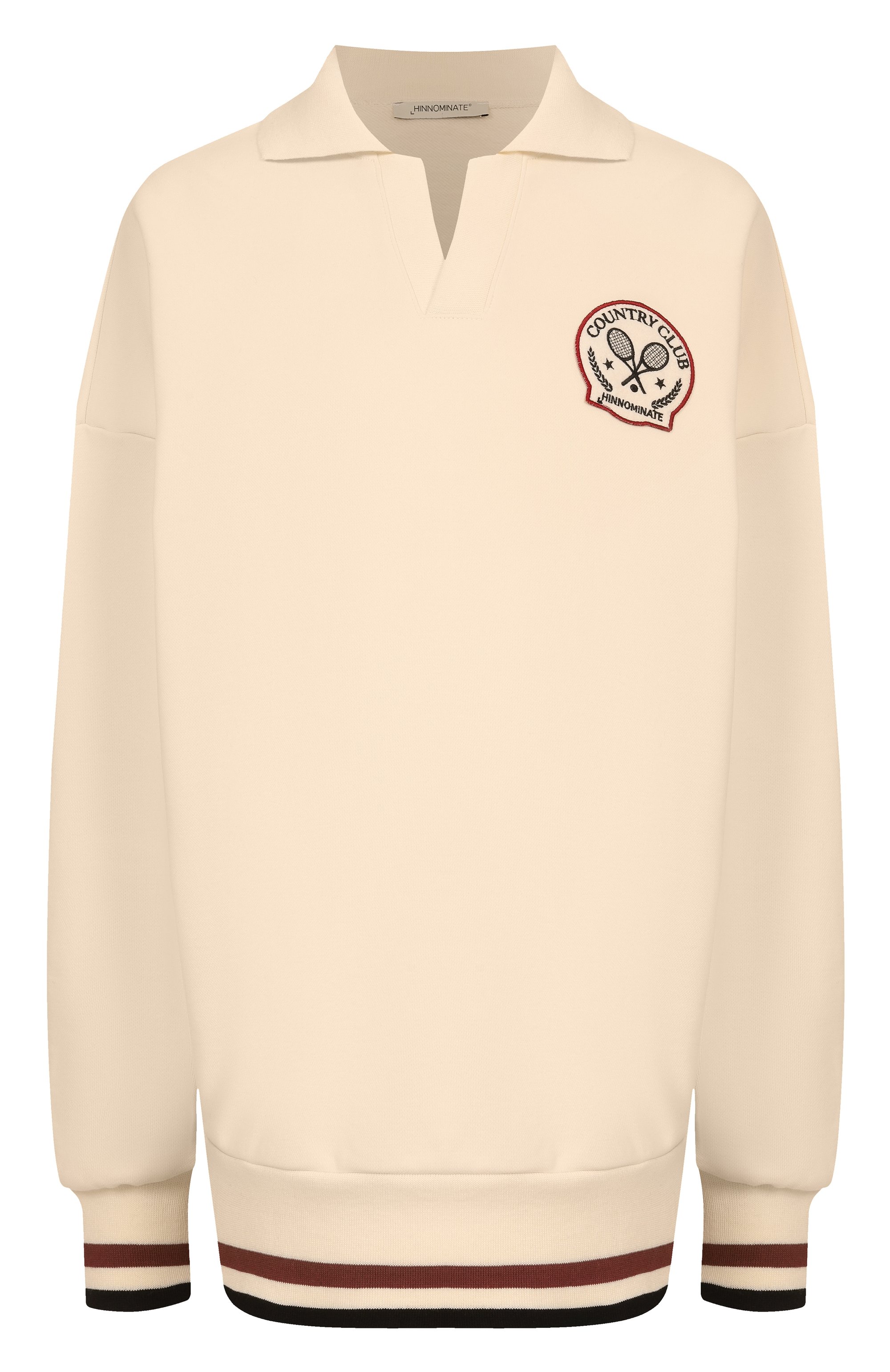 Хлопковый свитшот HINNOMINATE кремового цвета по цене 18600 руб., арт. HMABW02100, фото 1 Хлопковый свитшот HINNOMINATE, арт. HMABW02100, фото 1