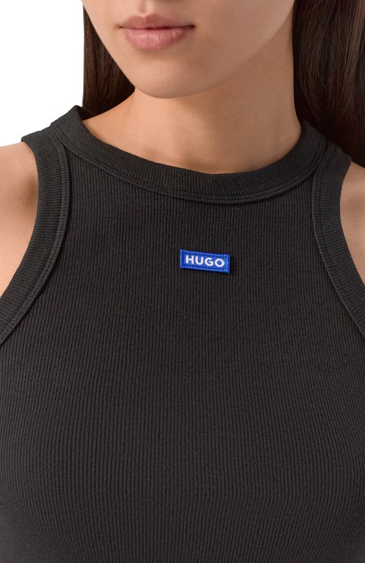 Хлопковый топ HUGO Blue 50511450 Чёрный  50511450 Фото 5