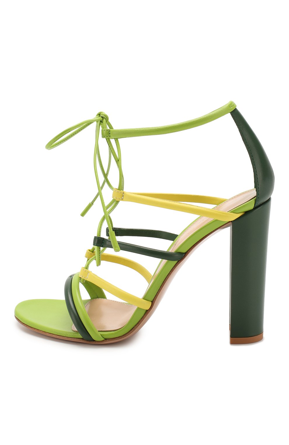 Кожаные босоножки GIANVITO ROSSI зеленого цвета по цене 89950 руб., арт. G61505.15RIC.NAPMLEY, фото 3 Кожаные босоножки GIANVITO ROSSI, арт. G61505.15RIC.NAPMLEY, фото 3