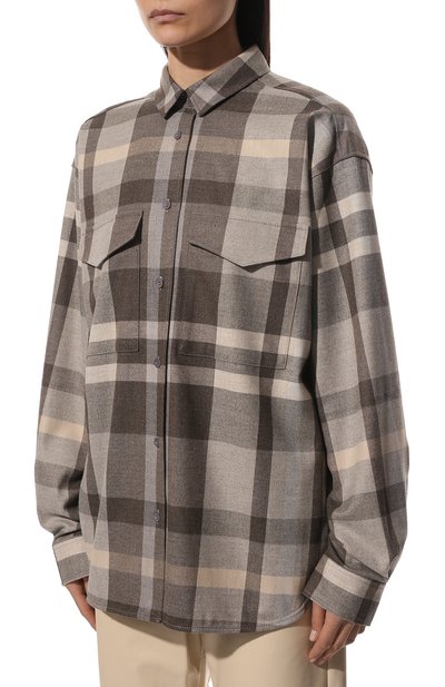 Рубашка TOTEME бежевого цвета по цене 45400 руб., арт. 221-729-712, фото 3 Рубашка TOTEME, арт. 221-729-712, фото 3