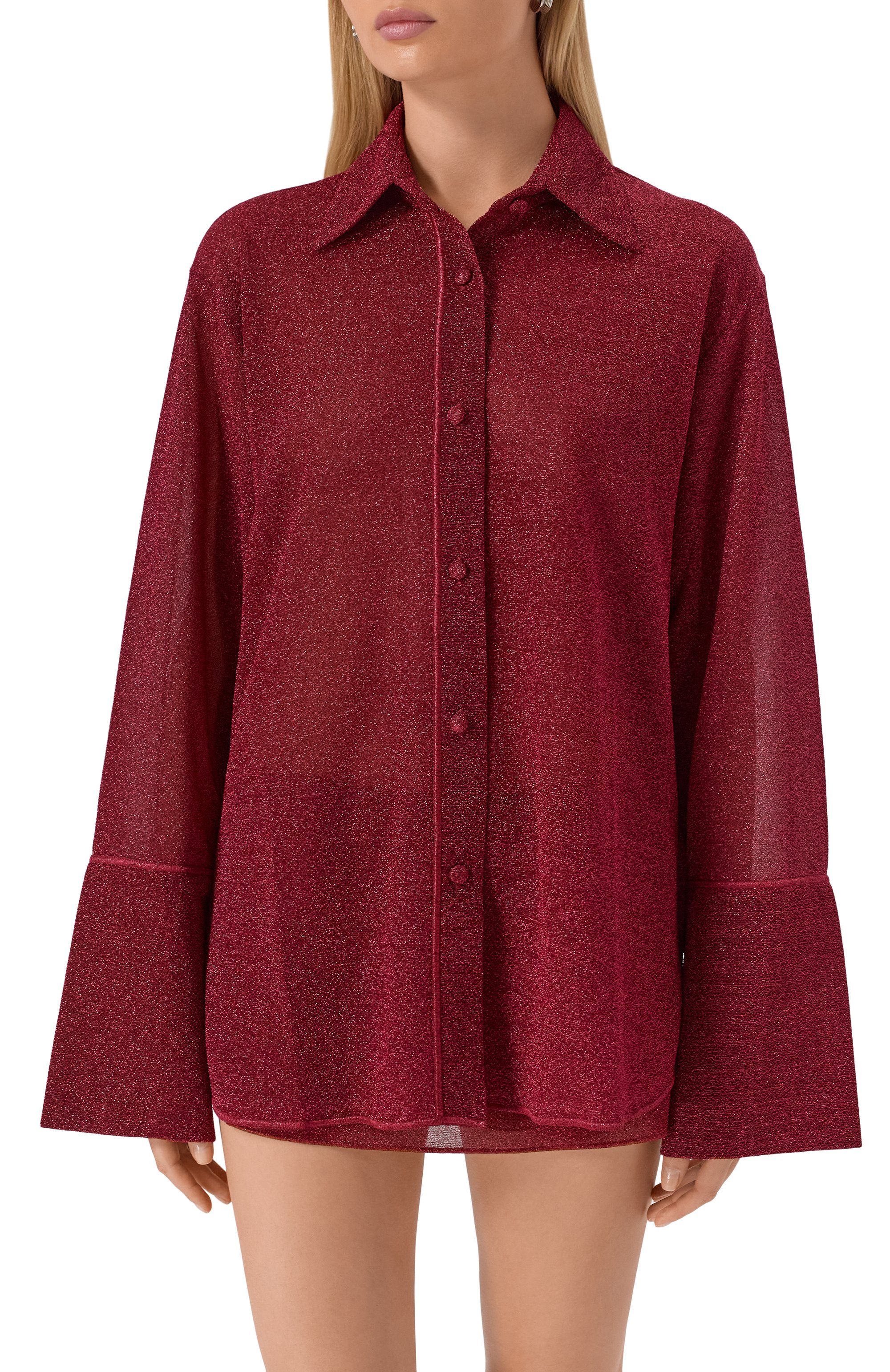 Блузка OSEREE бордового цвета по цене 39950 руб., арт. LSF235, фото 3 Блузка OSEREE, арт. LSF235, фото 3