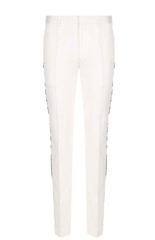

Хлопковые брюки прямого кроя с контрастными лампасами CALVIN KLEIN 205W39NYC, Белый