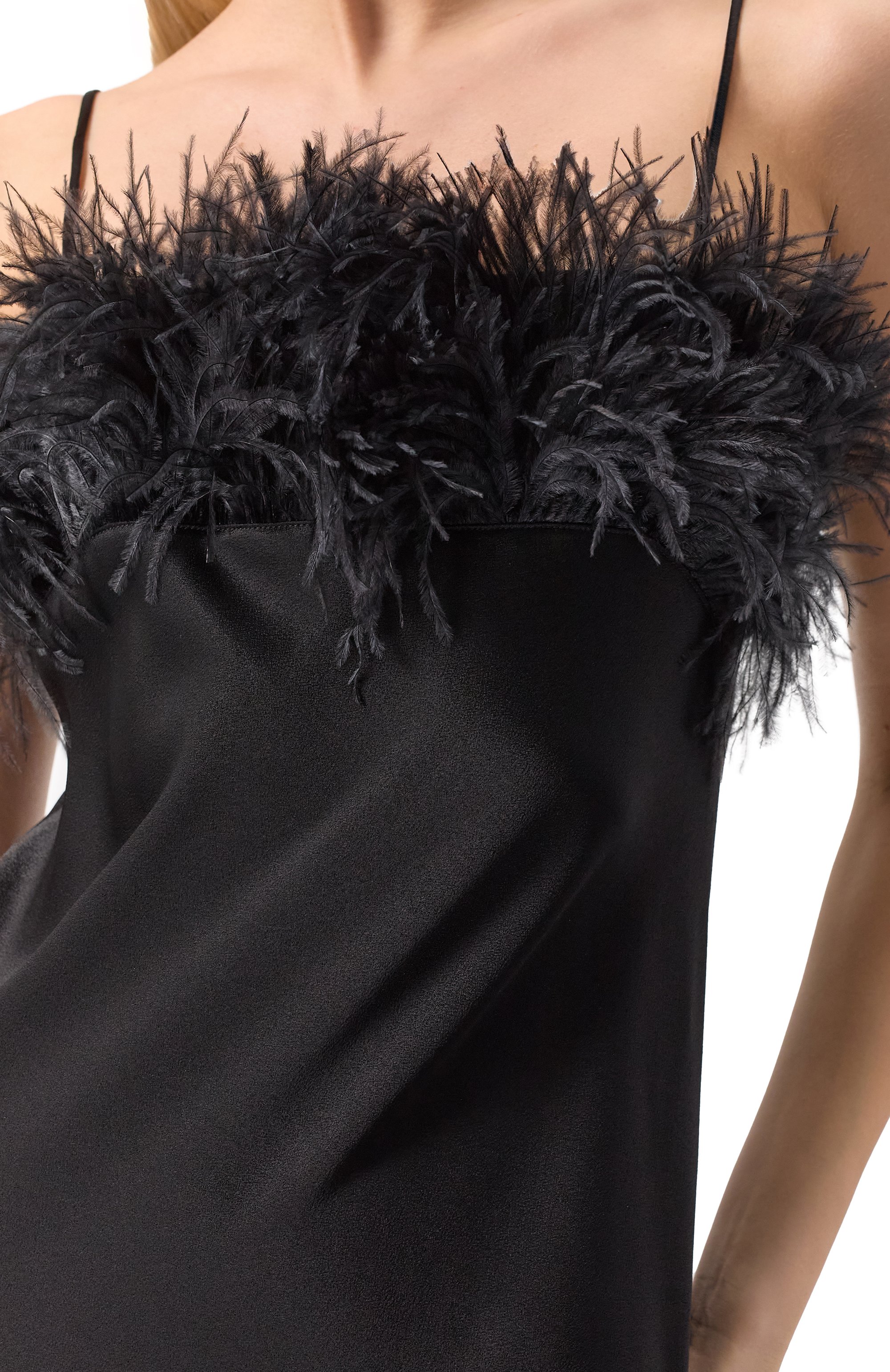 Атласное платье с отделкой перьями ANTONELLI FIRENZE, арт. L6735N/794, фото 5