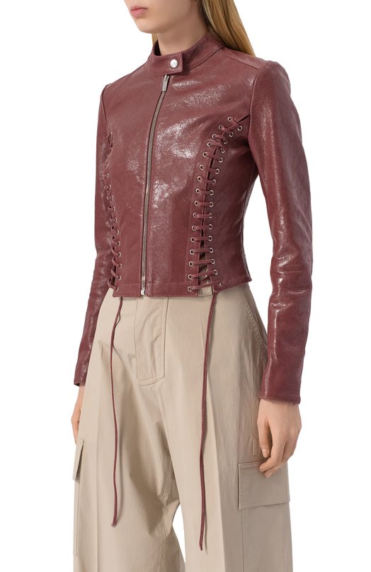 Кожаная куртка Blumarine P54 4L064W Бордовый  P54 4L064W Фото 3