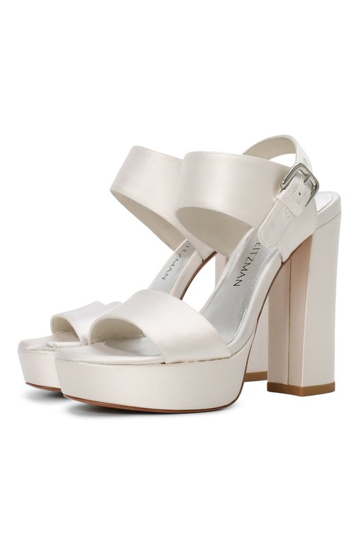 

Текстильные босоножки Partisan Stuart Weitzman, Белый