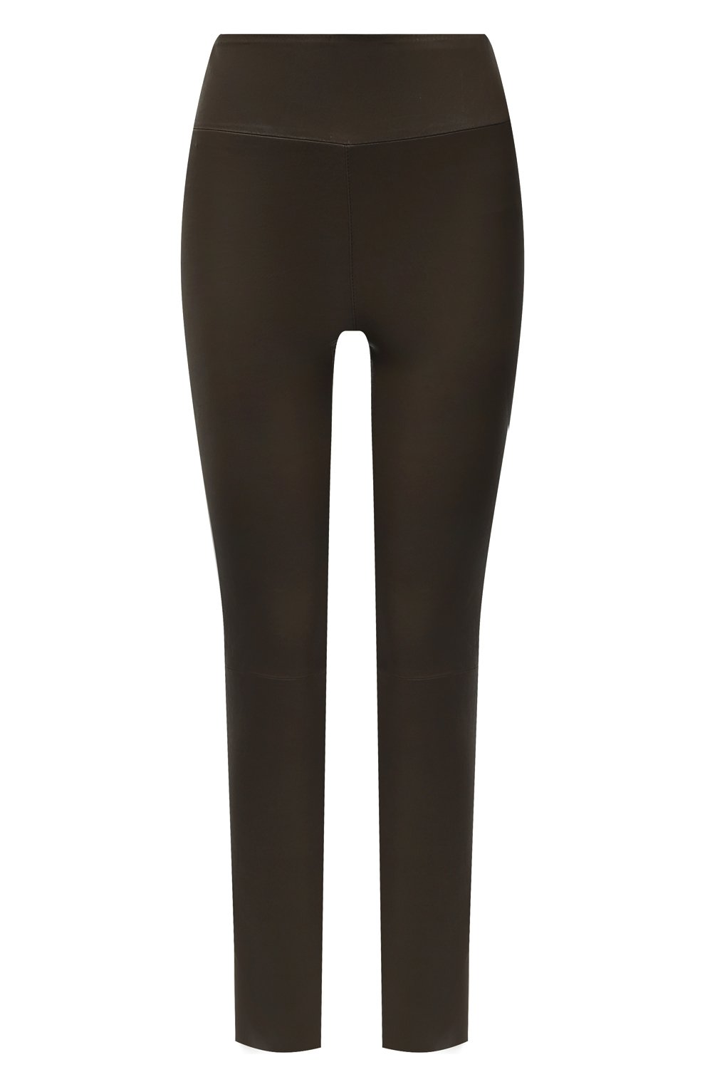 Кожаные легинсы SPRWMN хаки цвета по цене 107000 руб., арт. ANK-003-L/ANKLE LEGGING, фото 1 Кожаные легинсы SPRWMN, арт. ANK-003-L/ANKLE LEGGING, фото 1