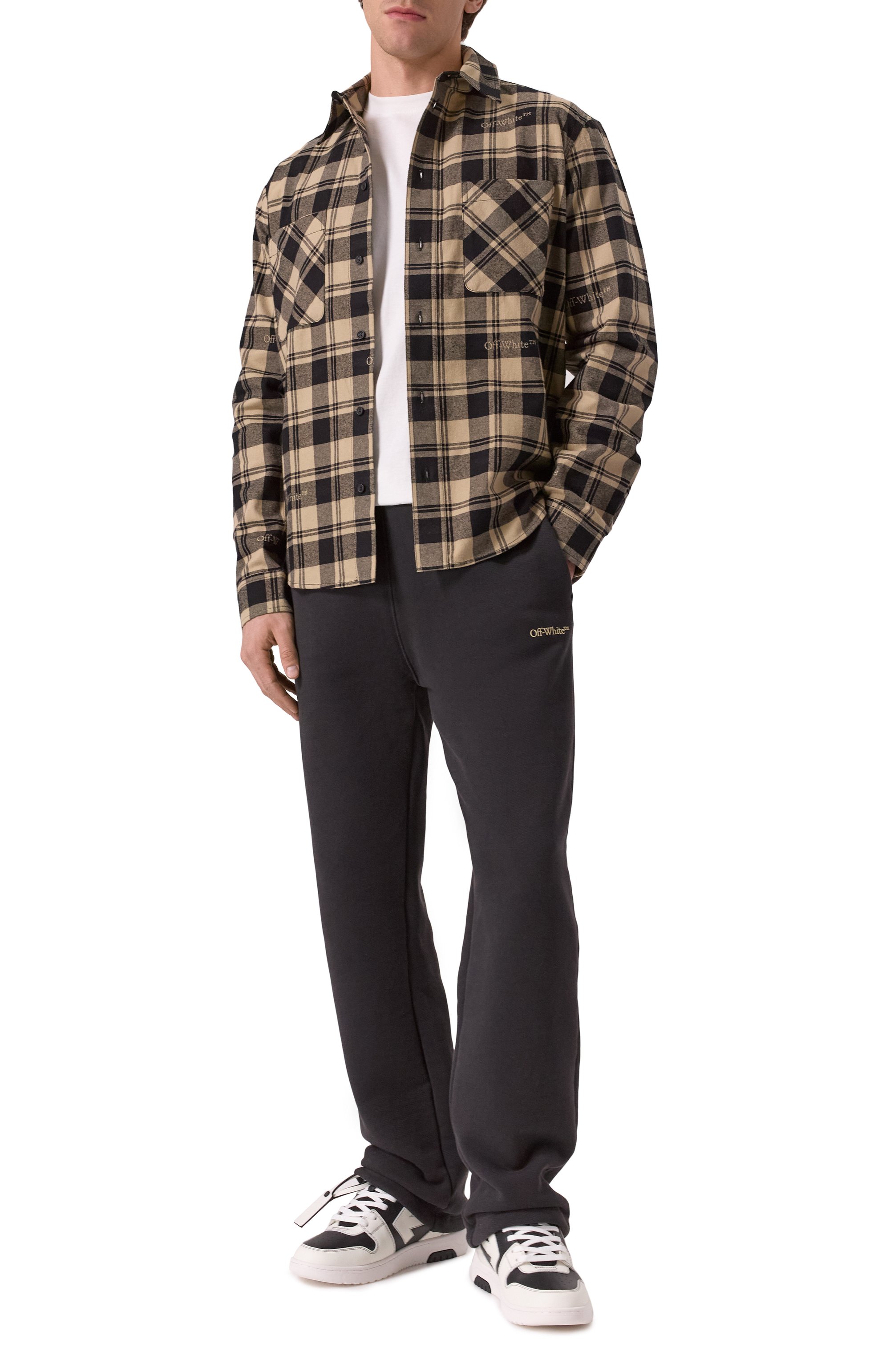 Хлопковые брюки OFF-WHITE черного цвета по цене 78600 руб., арт. 0MCH054S25FLE004, фото 2 Хлопковые брюки OFF-WHITE, арт. 0MCH054S25FLE004, фото 2