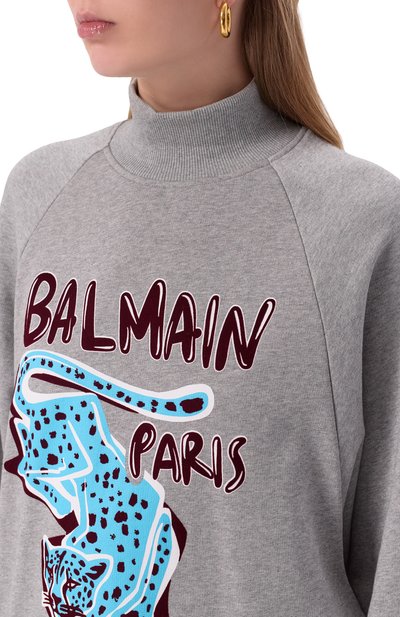 Хлопковый свитшот BALMAIN, арт. FF0JQ050/GF20, фото 5