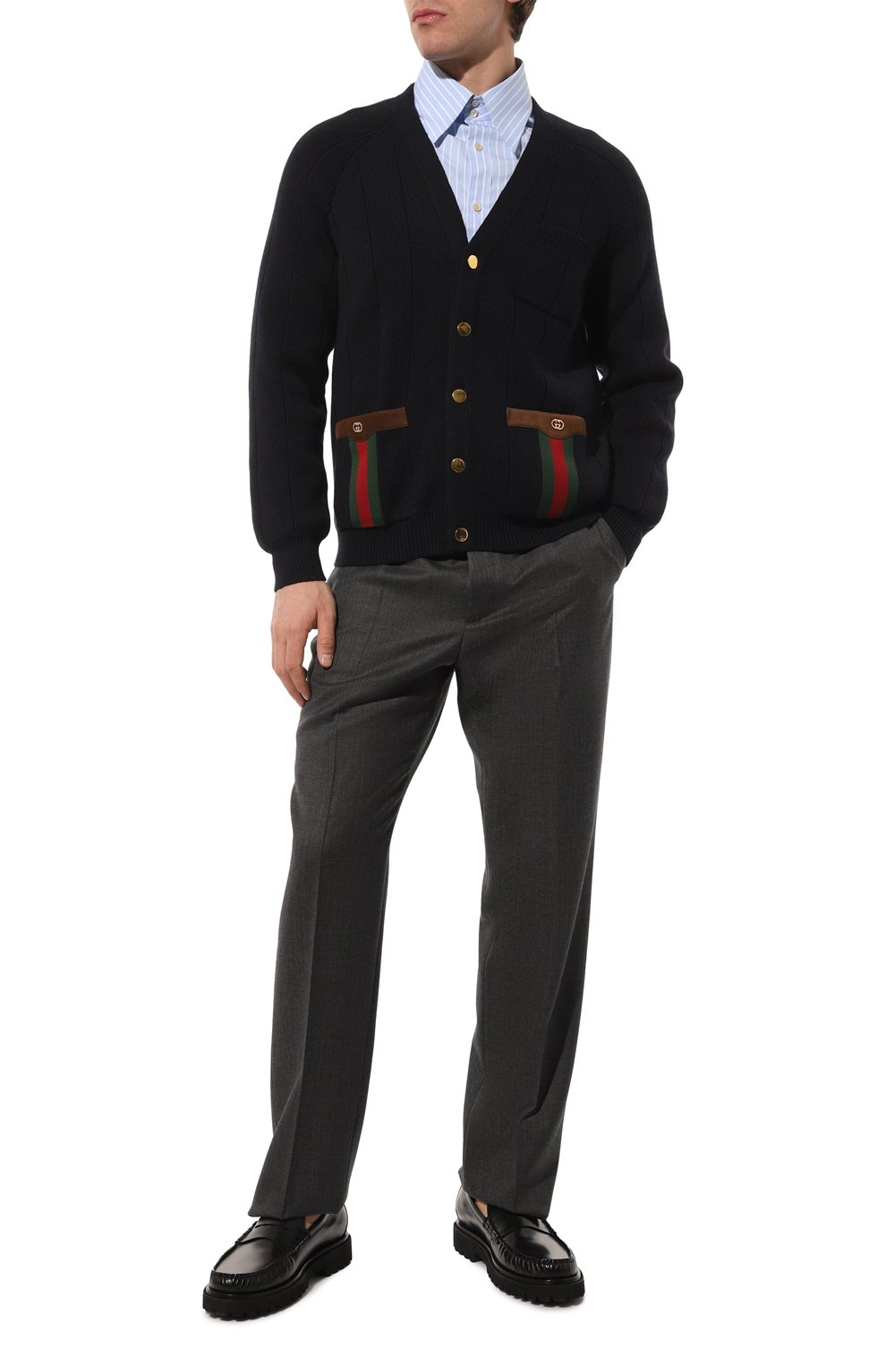 Кардиган GUCCI темно-синего цвета по цене 194400 руб., арт. 626349 XKBFJ, фото 2 Кардиган GUCCI, арт. 626349 XKBFJ, фото 2