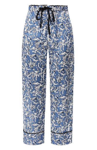 Женские брюки с принтом VICTORIA, VICTORIA BECKHAM, арт. TRVV 127 SS19 PRINTED P0LY TWILL