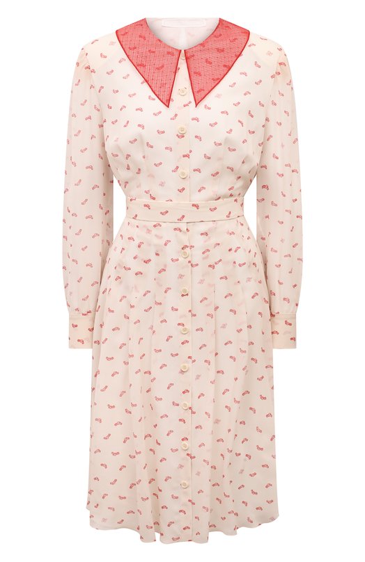 Шелковое платье Ulyana Sergeenko ABM009FW23P 2459т23 Кремовый ABM009FW23P 2459т23