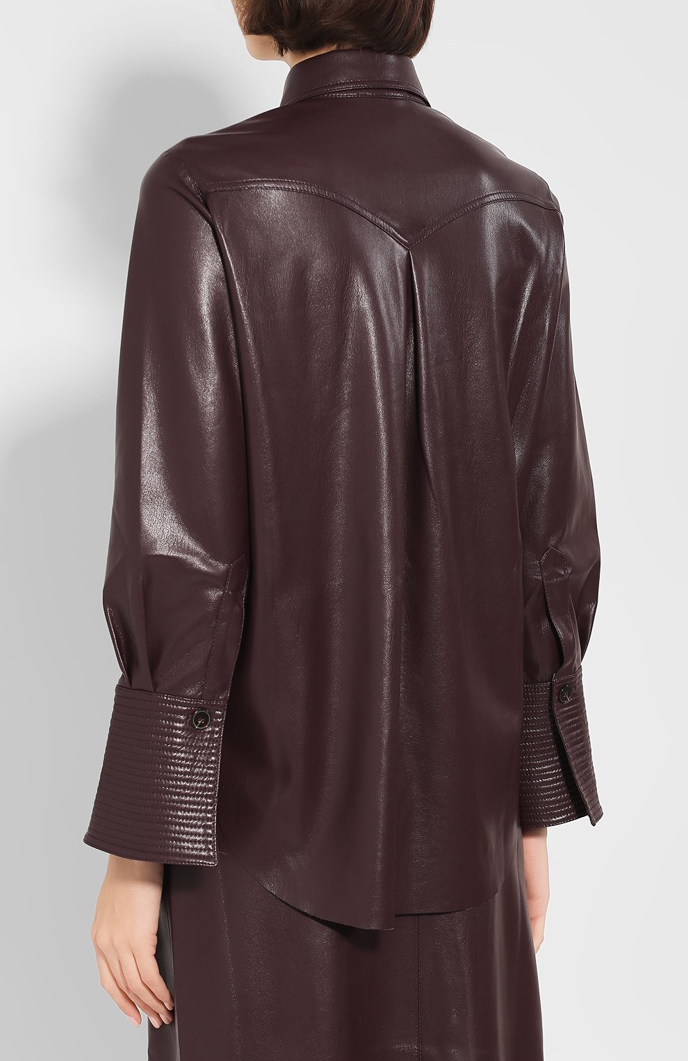 Рубашка NANUSHKA, арт. ELPI_AUBERGINE_VEGAN LEATHER, фото 4
