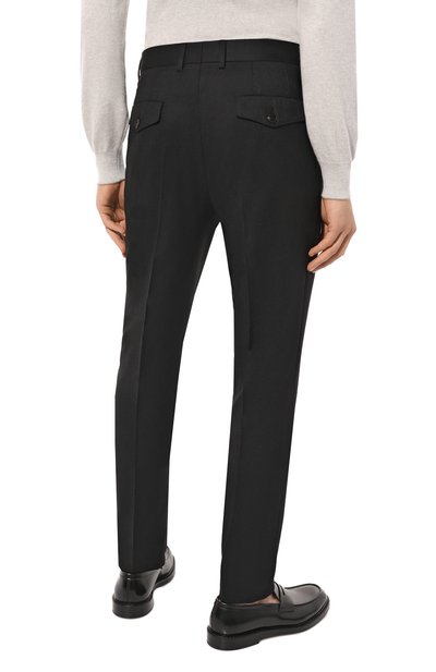 Шерстяные брюки BRUNELLO CUCINELLI черного цвета по цене 99500 руб., арт. ME226B2173, фото 4 Шерстяные брюки BRUNELLO CUCINELLI, арт. ME226B2173, фото 4