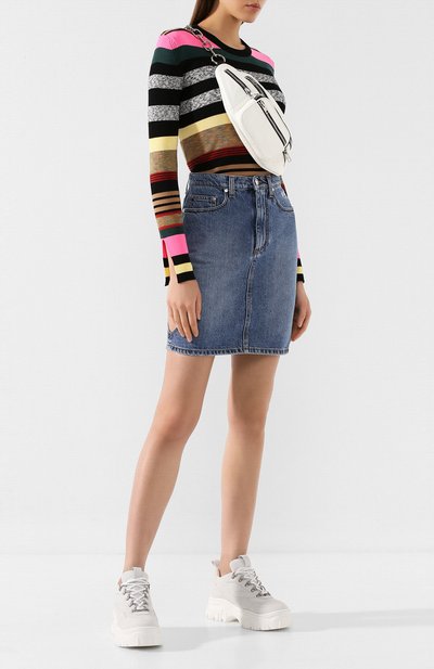 Джинсовая юбка MSGM синего цвета по цене 21550 руб., арт. 2742MDD143L 195993, фото 2 Джинсовая юбка MSGM, арт. 2742MDD143L 195993, фото 2