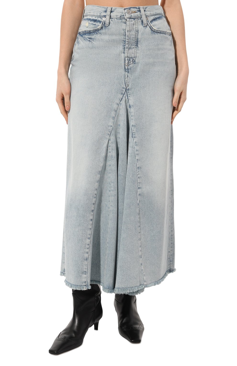 Джинсовая юбка 7 FOR ALL MANKIND голубого цвета по цене 21100 руб., арт. JSXA5550PR, фото 3 Джинсовая юбка 7 FOR ALL MANKIND, арт. JSXA5550PR, фото 3