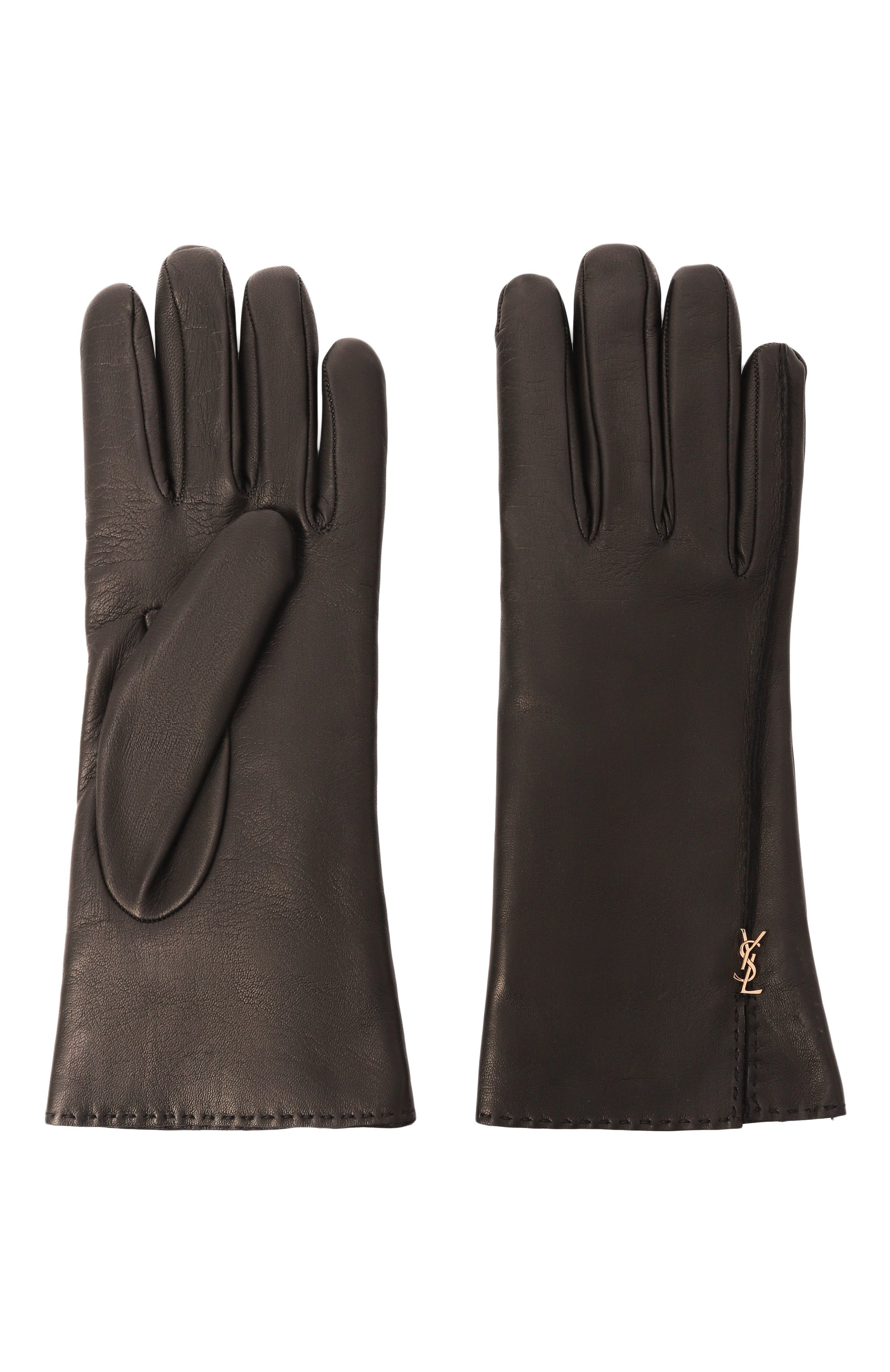 Кожаные перчатки SAINT LAURENT, арт. 802648/3YQ52, фото 3