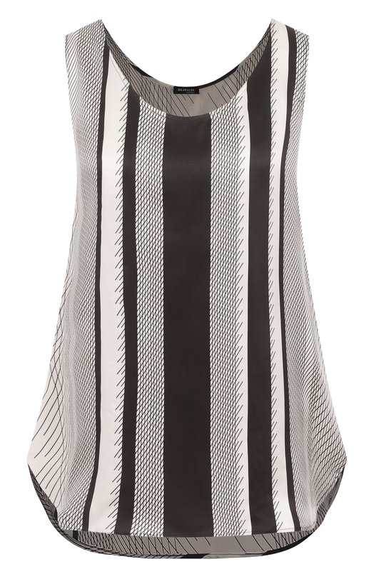 Шелковый топ Kiton D51443K0963E01 Чёрно-белый D51443K0963E01