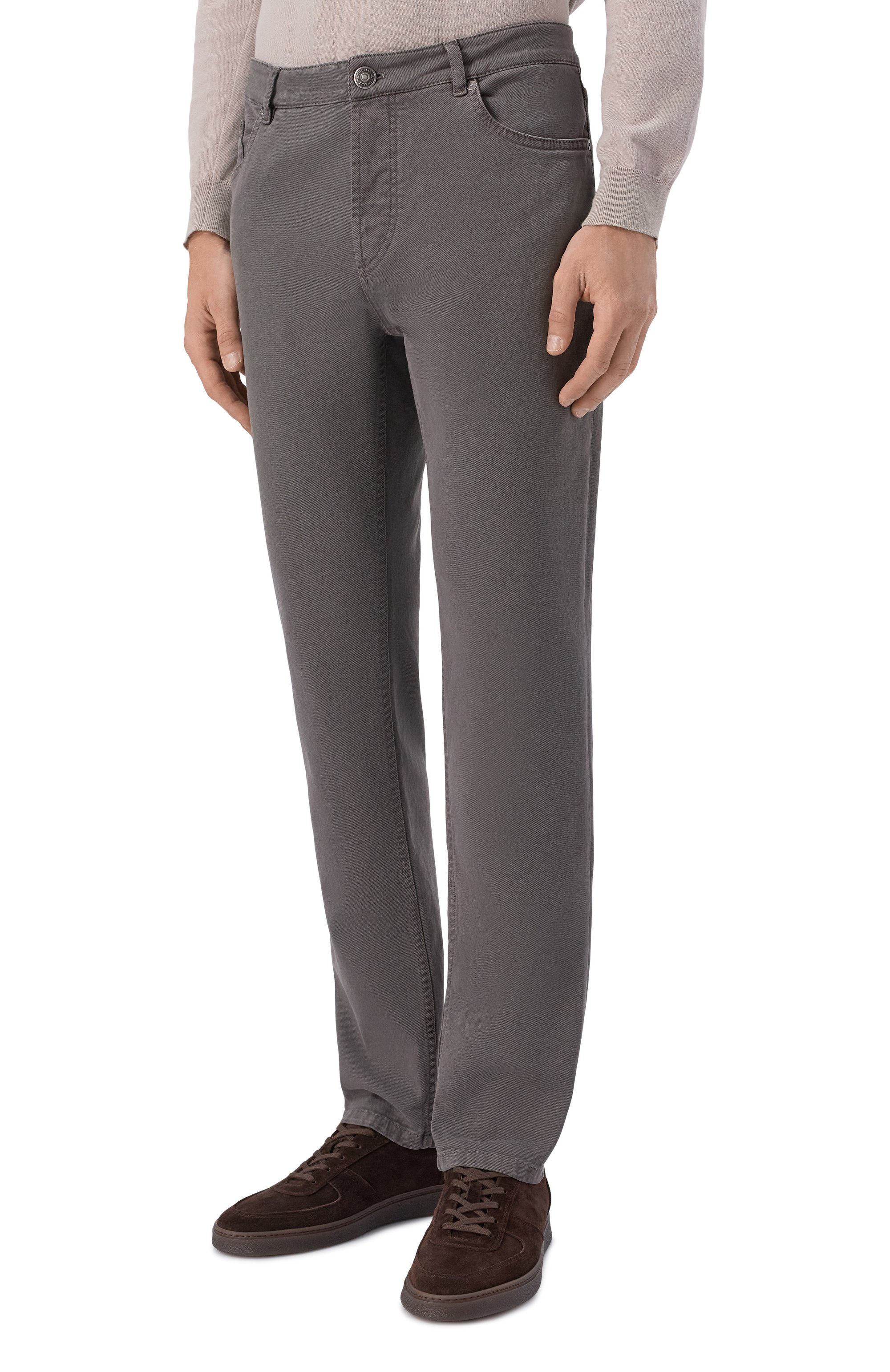 Джинсы traditional fit BRUNELLO CUCINELLI серого цвета по цене 88800 руб., арт. M277PD3210, фото 3 Джинсы traditional fit BRUNELLO CUCINELLI, арт. M277PD3210, фото 3