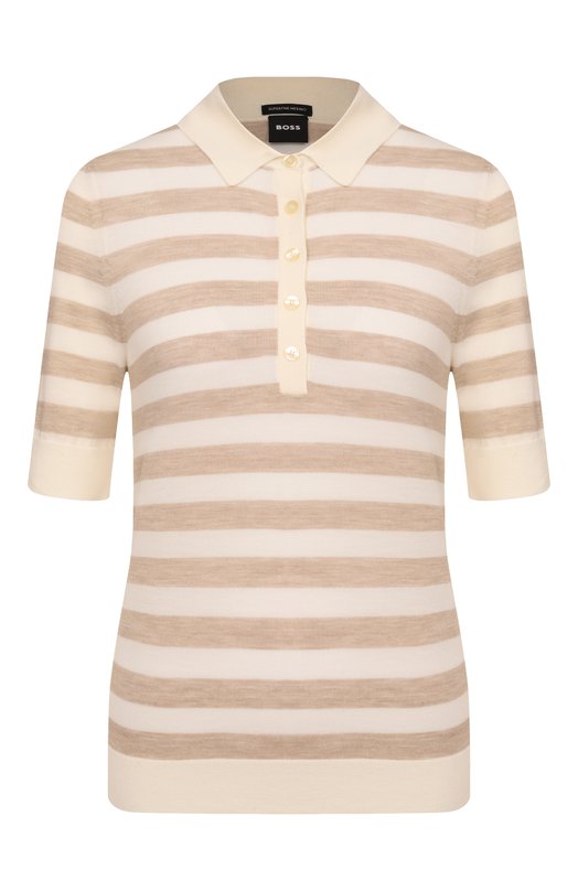 Шерстяное поло BOSS 50545015 Бежевый 50545015