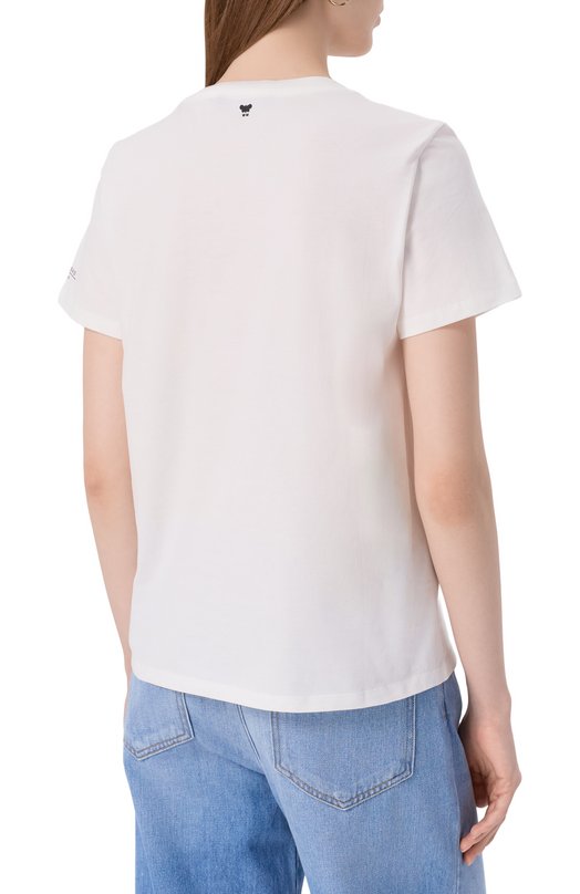 Хлопковая футболка Weekend Max Mara GUGLIA Белый  GUGLIA Фото 4