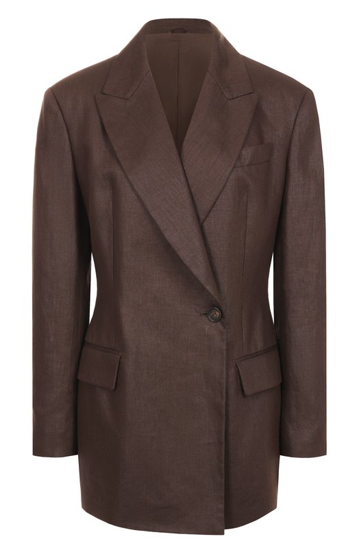 Льняной жакет Brunello Cucinelli ML1427261 Коричневый ML1427261