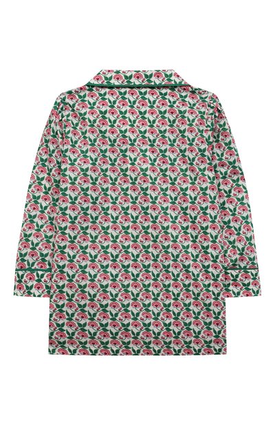 Хлопковая пижама LITTLE YOLKE зеленого цвета по цене 10550 руб., арт. AW21-12C-SP-GR, фото 3 Хлопковая пижама LITTLE YOLKE, арт. AW21-12C-SP-GR, фото 3