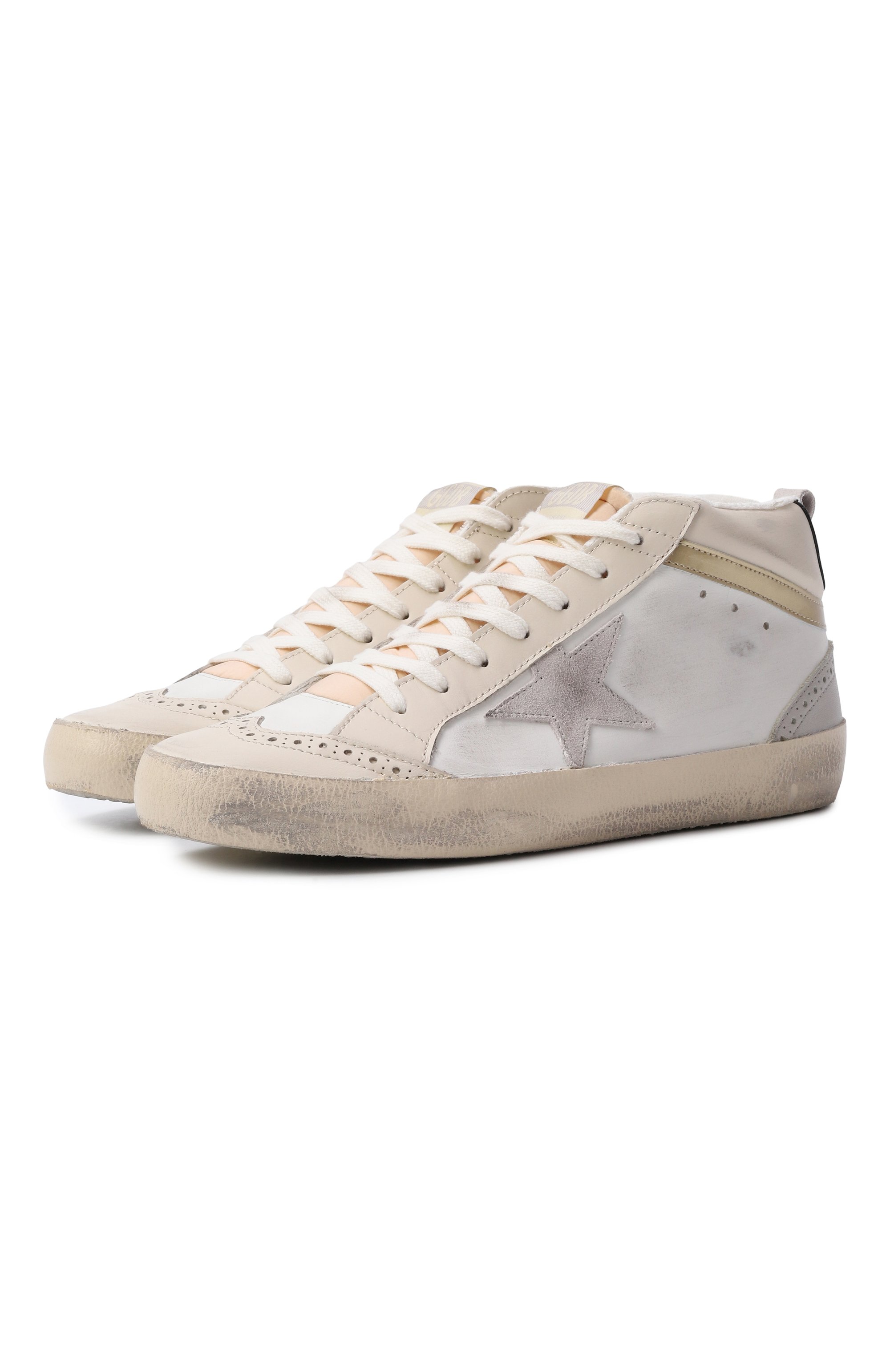 Кожаные кеды mid star GOLDEN GOOSE DELUXE BRAND, арт. GWF00123.F003018, фото 1