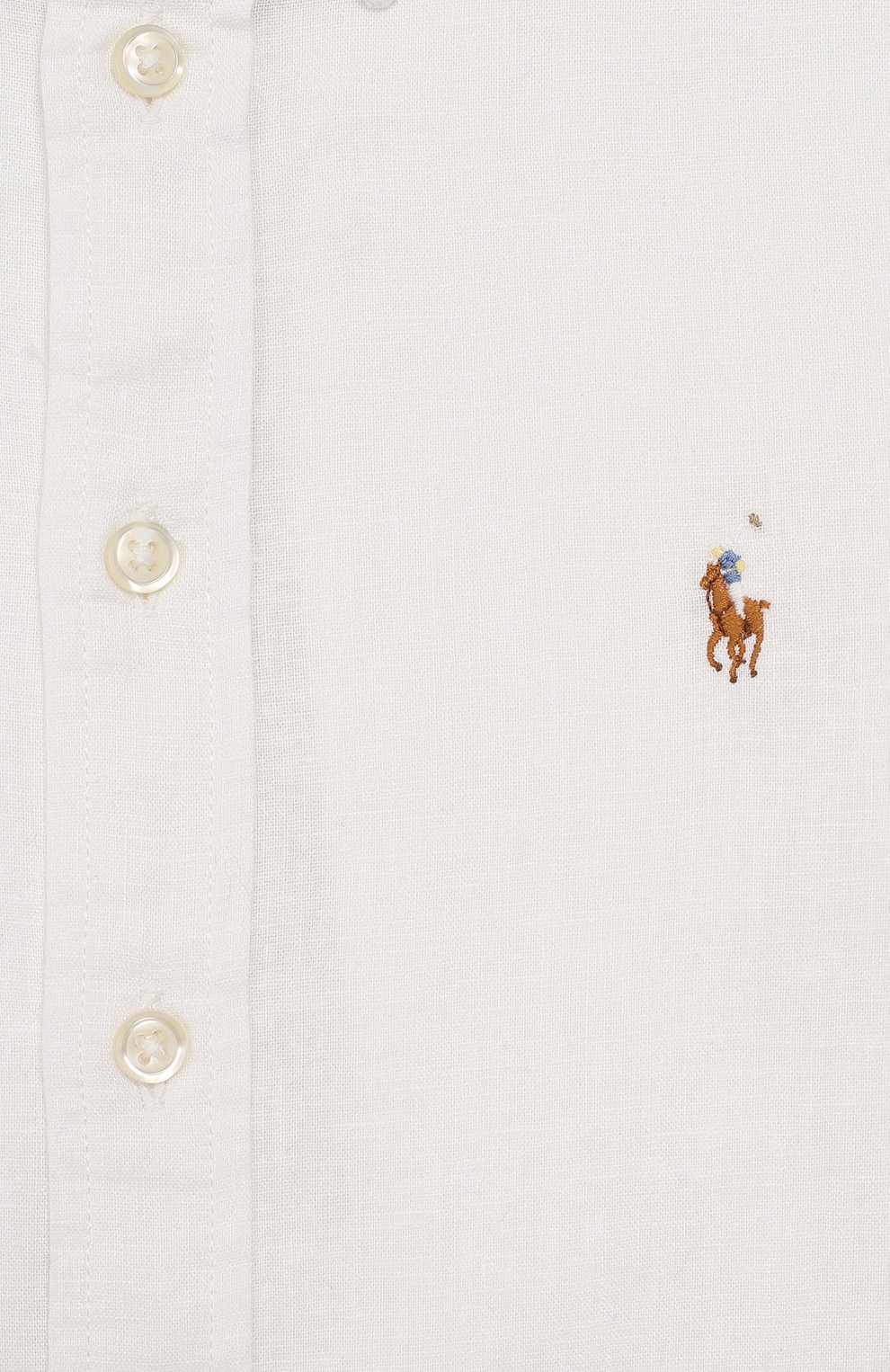 Рубашка из хлопка и льна RALPH LAUREN белого цвета по цене 9950 руб., арт. 323737246, фото 3 Рубашка из хлопка и льна RALPH LAUREN, арт. 323737246, фото 3
