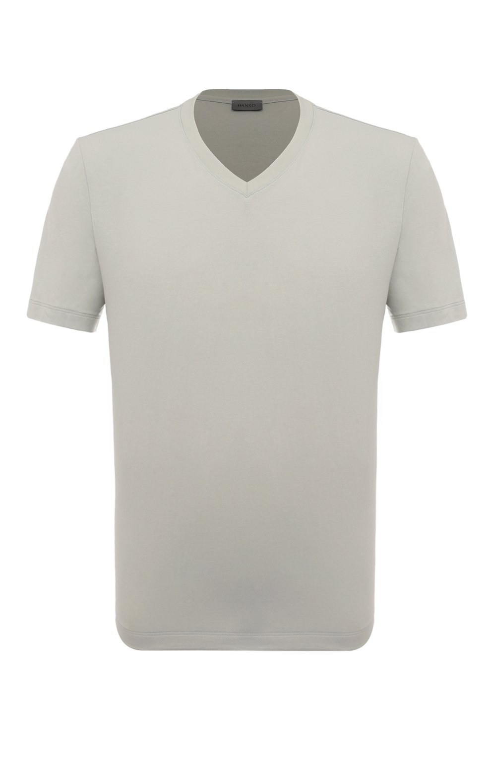 Хлопковая футболка HANRO светло-серого цвета по цене 9270 руб., арт. 075051, фото 1 Хлопковая футболка HANRO, арт. 075051, фото 1