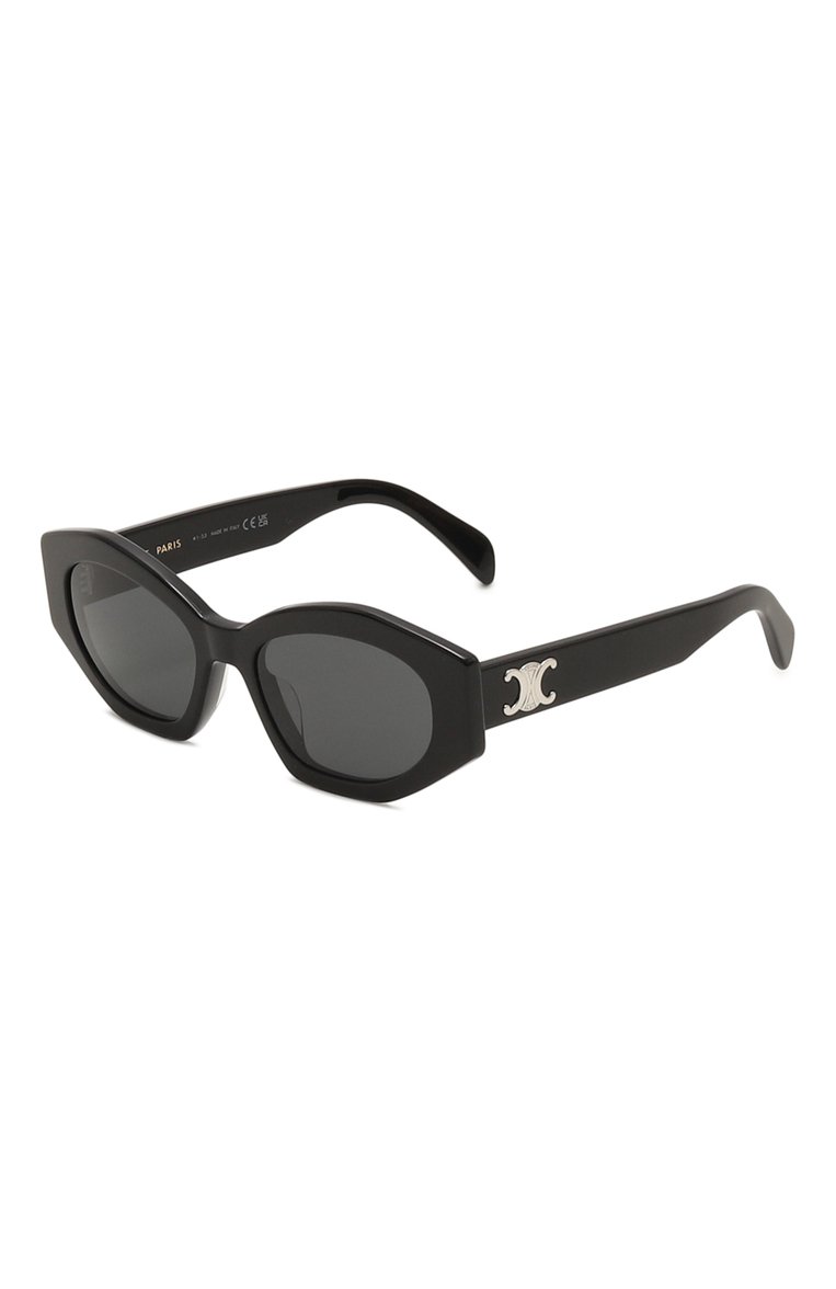 Женские солнцезащитные очки CELINE EYEWEAR черного цвета, арт. CL40238U 01A | Фото 1 (Региональные ограничения белый список (Axapta Mercury): Не проставлено; Нос: Не проставлено; Материал: Пластик; Тип очков: С/з; Оптика Гендер: оптика-женское; Очки форма: Овальные)