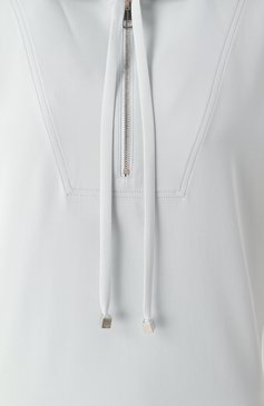 Женский шелковый топ KITON светло-голубого цвета, арт. D59415K0923F03 | Фото 6 (Материал сплава: Проставлено; Рукава: Короткие; Материал внешний: Шелк; Драгоценные камни: Проставлено; Длина (для топов): Стандартные; Стил�и: Кэжуэл; Кросс-КТ: костюм)
