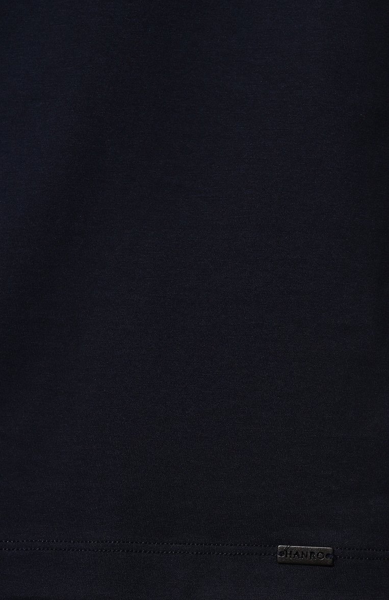 Мужская хлопковый лонгслив HANRO темно-синего цвета, арт. 075053. | Фото 5 (Рукава: Длинные; Кросс-КТ: домашняя одежда; Длина (для топов): Стандартные; Материал сплава: Проставлено; Материал внешний: Хлопок; Драгоценные камни: Проставлено)
