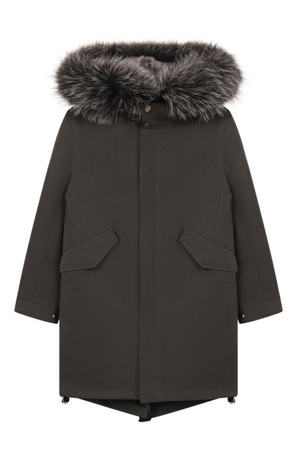 Хлопковая парка с отделкой из лисы YVES SALOMON ENFANT, арт. 24WEM001LGF52X/6