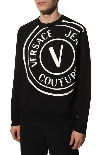 Хлопковый свитшот VERSACE JEANS COUTURE, арт. 72GAIT19-72UP302 R CENTERED VEMBLEM 0RGANIC FLEECE, фото 3