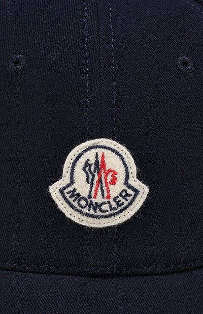 Хлопковая бейсболка с логотипом бренда MONCLER темно-синего цвета по цене 17250 руб., арт. D1-091-00212-00-0212C, фото 3 Хлопковая бейсболка с логотипом бренда MONCLER, арт. D1-091-00212-00-0212C, фото 3