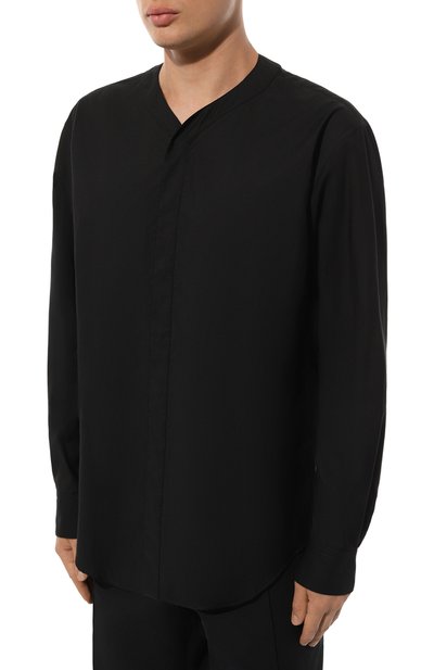 Рубашка из хлопка и шелка GIORGIO ARMANI черного цвета по цене 94600 руб., арт. GM000225/TE11313, фото 3 Рубашка из хлопка и шелка GIORGIO ARMANI, арт. GM000225/TE11313, фото 3