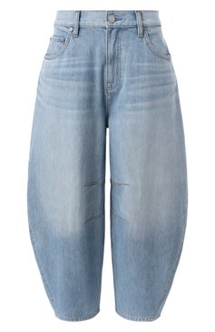 Женские джинсы HELMUT LANG голубого цвета, арт. 010DW204 | Фото 1 (Материал сплава: Проставлено; Длина (брюки, джинсы): Укороченные; Драгоценные камни: Проставлено; Силуэт Ж (брюки и джинсы): Широкие; Материал внешний: Деним, Хлопок; Детали: Делаве; Стили: Кэжуэл; Кросс-КТ: Деним)