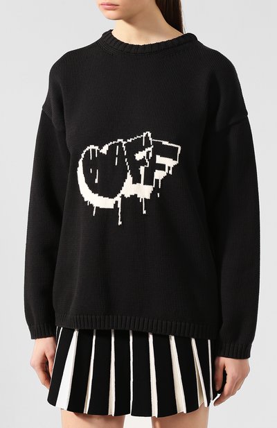 Свитер OFF-WHITE черного цвета по цене 54150 руб., арт. 0WHE017F19F940651001, фото 3 Свитер OFF-WHITE, арт. 0WHE017F19F940651001, фото 3