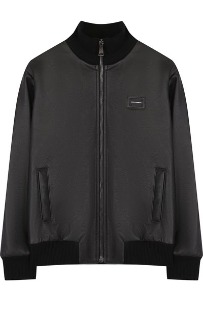 Кожаный бомбер с воротником-стойкой DOLCE & GABBANA, арт. L4JBT8/G7NLM/2-6, фото 1