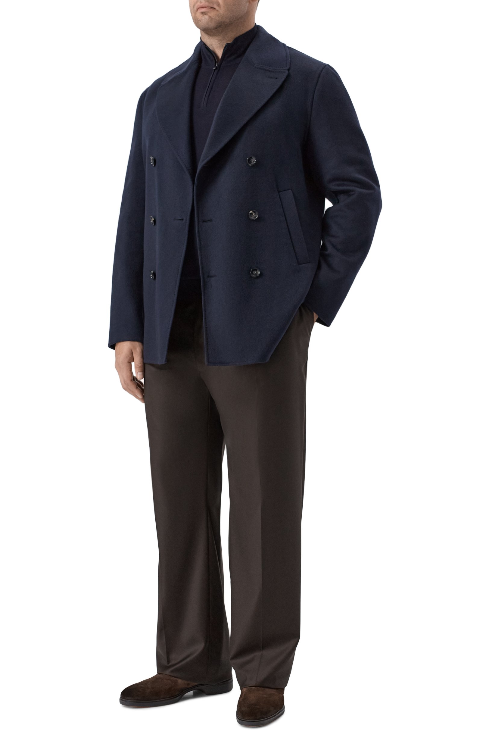 Кашемировое пальто KITON темно-синего цвета по цене 1045000 руб., арт. UW2471V0409L, фото 2 Кашемировое пальто KITON, арт. UW2471V0409L, фото 2