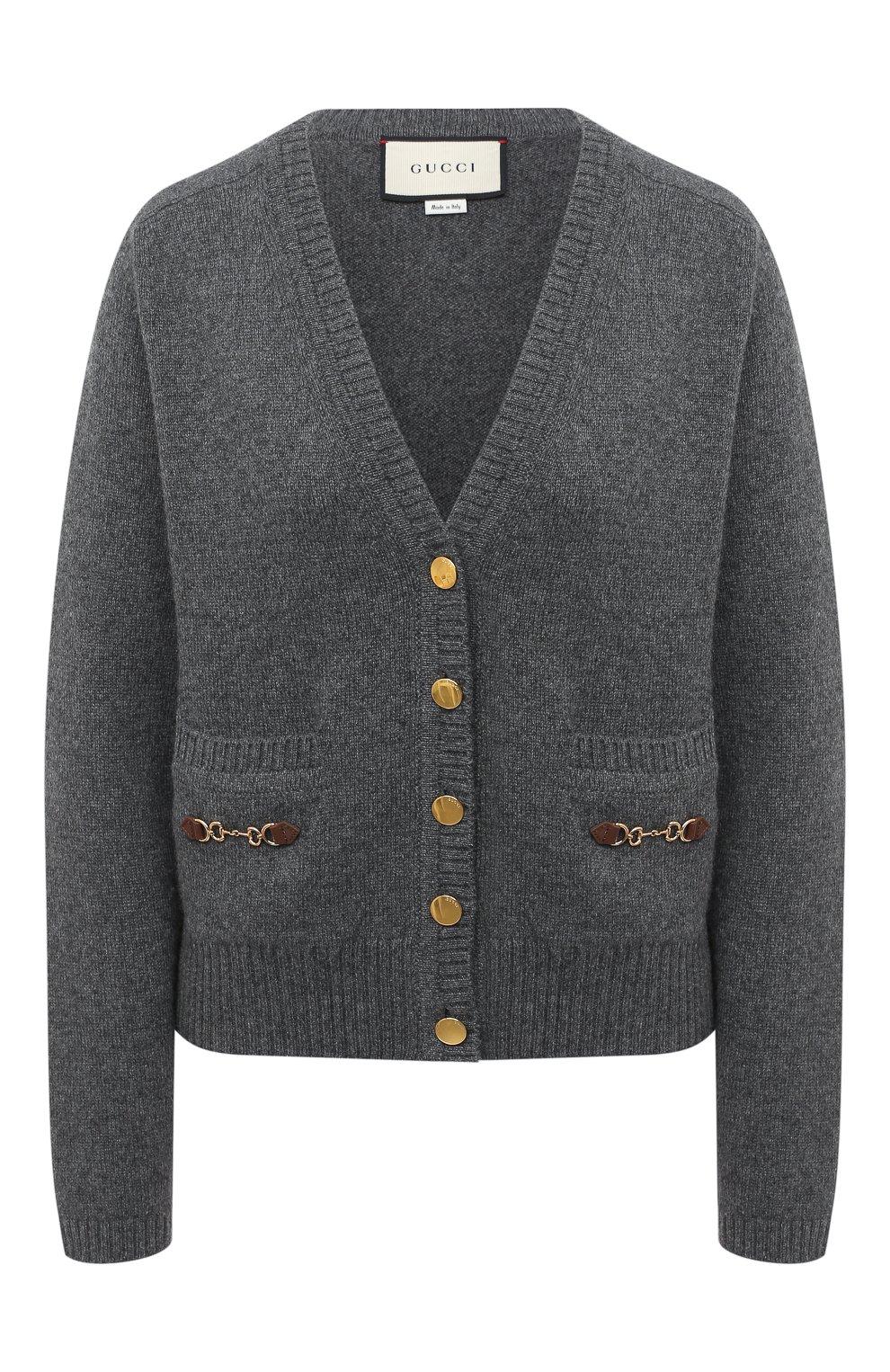 Кашемировый кардиган GUCCI серого цвета по цене 216000 руб., арт. 628412/XKBH9, фото 1 Кашемировый кардиган GUCCI, арт. 628412/XKBH9, фото 1