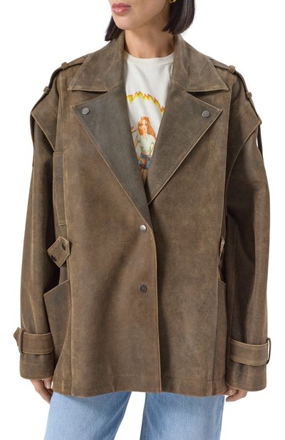 Кожаная куртка RUBAN коричневого цвета по цене 336730 руб., арт. RFW24/25-22.1.29.16, фото 3 Кожаная куртка RUBAN, арт. RFW24/25-22.1.29.16, фото 3