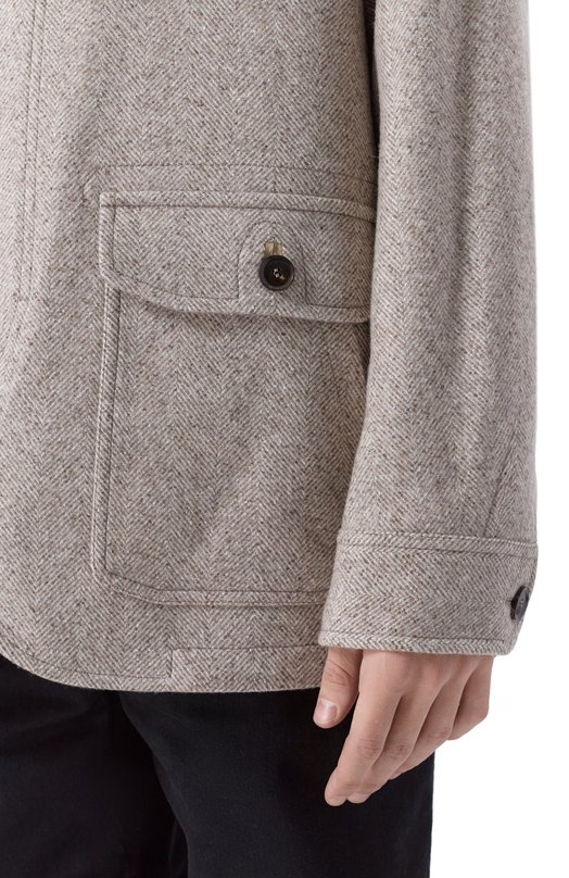 Пиджак из кашемира и шелка Brioni SGQV0L/0D315 Бежевый  SGQV0L/0D315 Фото 5