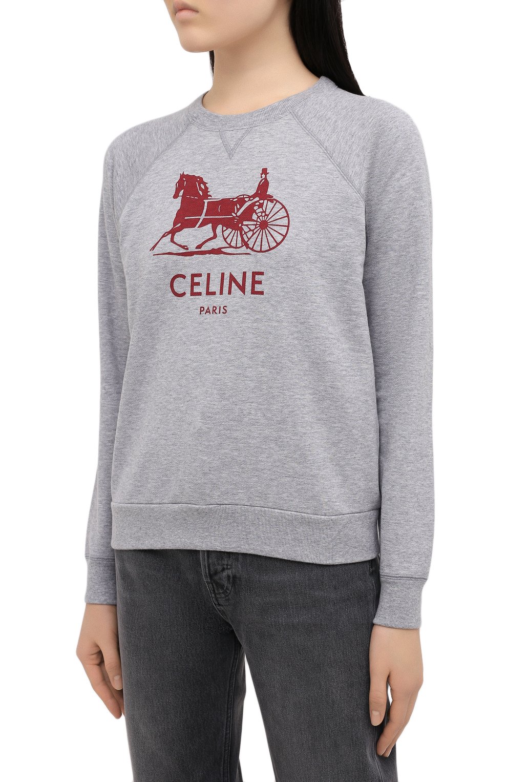 Свитшот из хлопка и кашемира CELINE, арт. 2Y247450I, фото 3