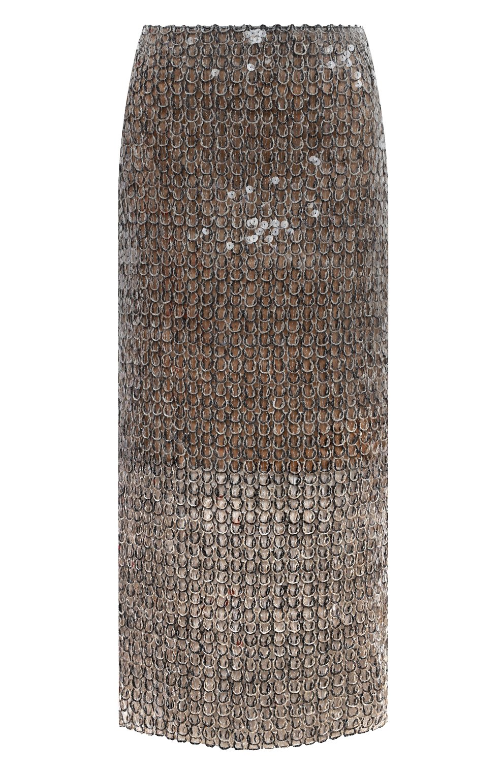 Юбка с отделкой пайетками BRUNELLO CUCINELLI бежевого цвета по цене 399500 руб., арт. 221M059LG3187, фото 1 Юбка с отделкой пайетками BRUNELLO CUCINELLI, арт. 221M059LG3187, фото 1