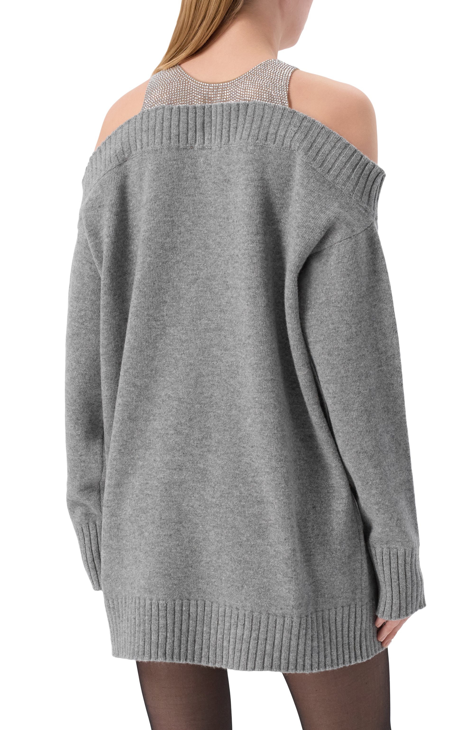 Шерстяное платье с отделкой стразами GIUSEPPE DI MORABITO, арт. 05FWKND357 05358, фото 4