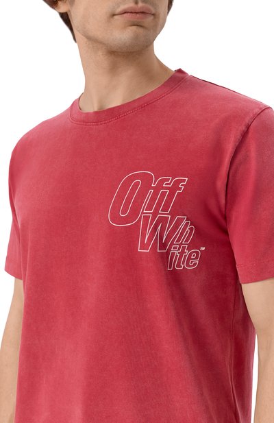 Хлопковая футболка OFF-WHITE, арт. 0MAA027F25JER00D, фото 5