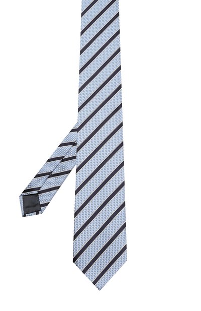 Шелковый галстук с узором ZEGNA голубого цвета по цене 17950 руб., арт. Z9D691L8, фото 2 Шелковый галстук с узором ZEGNA, арт. Z9D691L8, фото 2